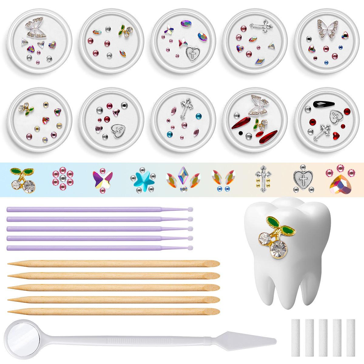 Tooth Gem Kit - 1 Set Fashion Professional Tooth Gems