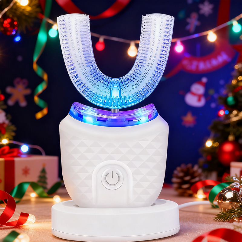 Teeth Whitening Toothbrush - Portable U-shaped electric toothbrush, ultrasonic 360-degree