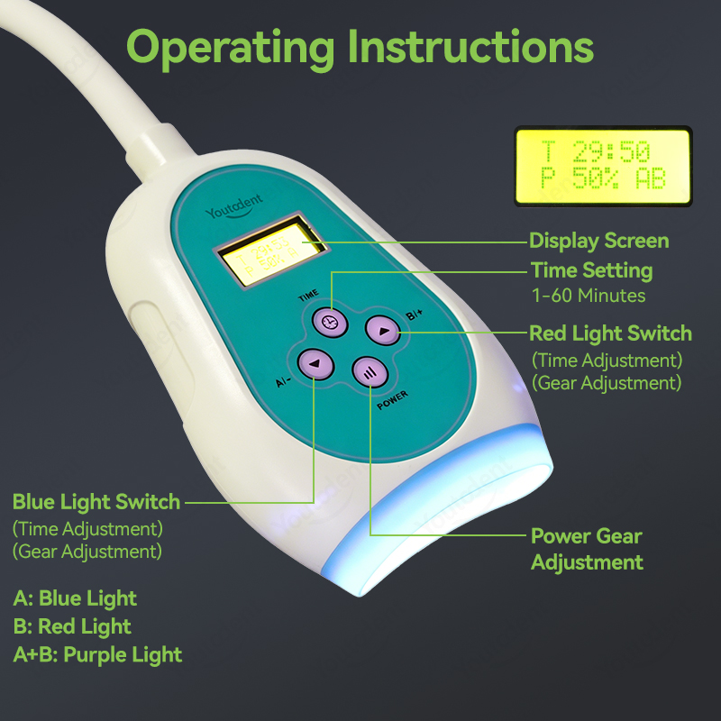 50W Dental Touch Screen 3 Colo - Teeth Whitening Accelerator ulasan dan harga