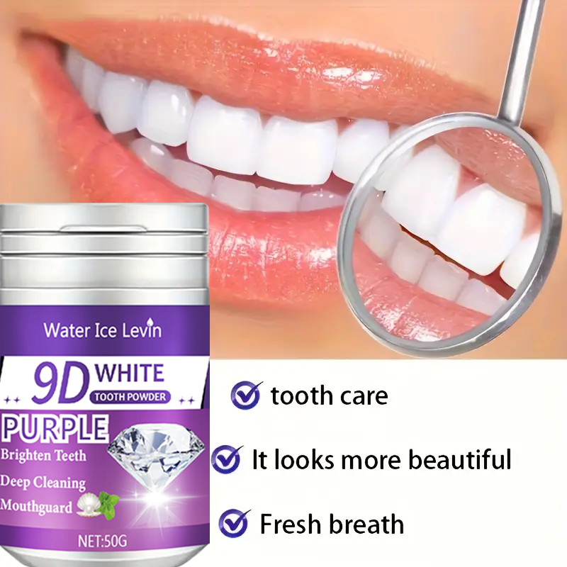 9D White Purple Toothpowder. B - Teeth Whitening Instant ulasan dan harga