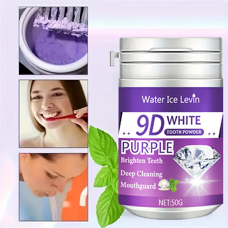 9D White Purple Toothpowder. B - Teeth Whitening Instant ulasan dan harga