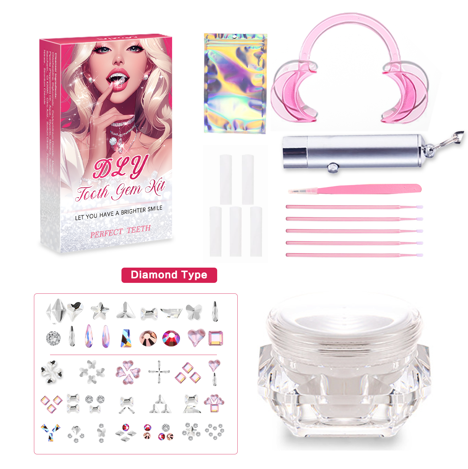 Semi-Permanent Tooth Gem Kit T - Tooth Gem Kit ulasan dan harga
