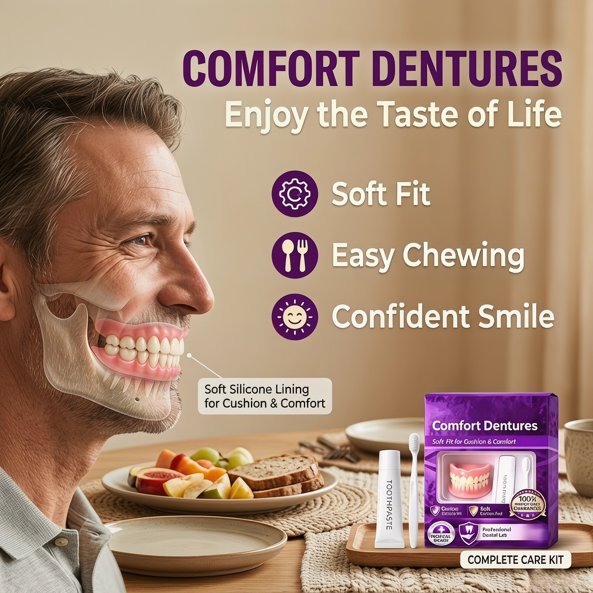 Full Set Natural Dentures Uppe - Teeth Whitening Instant ulasan dan harga