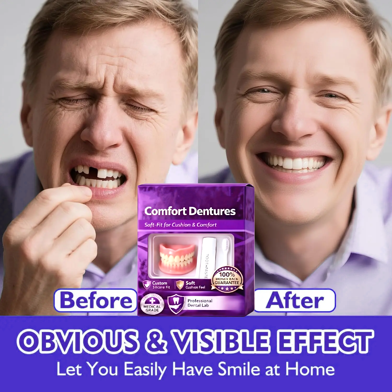 Full Set Natural Dentures Uppe - Teeth Whitening Instant ulasan dan harga