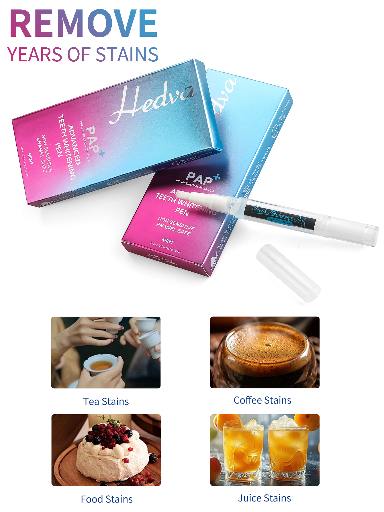 Hedva PAP+ Teeth Whitening Pen - Teeth Whitening Gel Pen ulasan dan harga