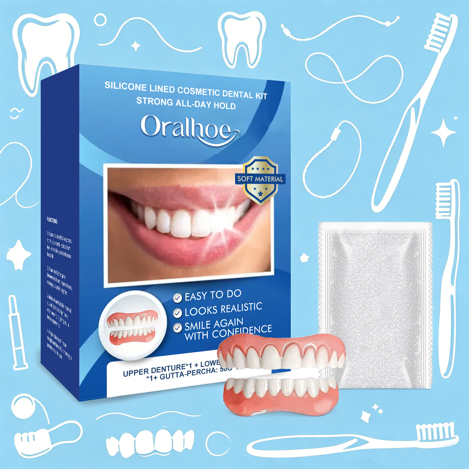 Silicone Lined Cosmetic Dental - Teeth Whitening Instant ulasan dan harga