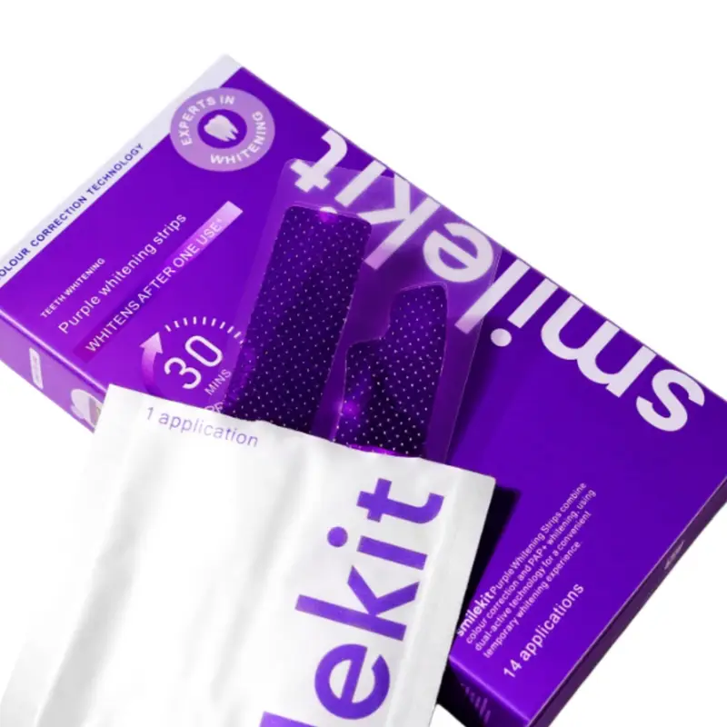 14 Pairs Purple Dental Strips  - Teeth Whitening Gel Pen ulasan dan harga