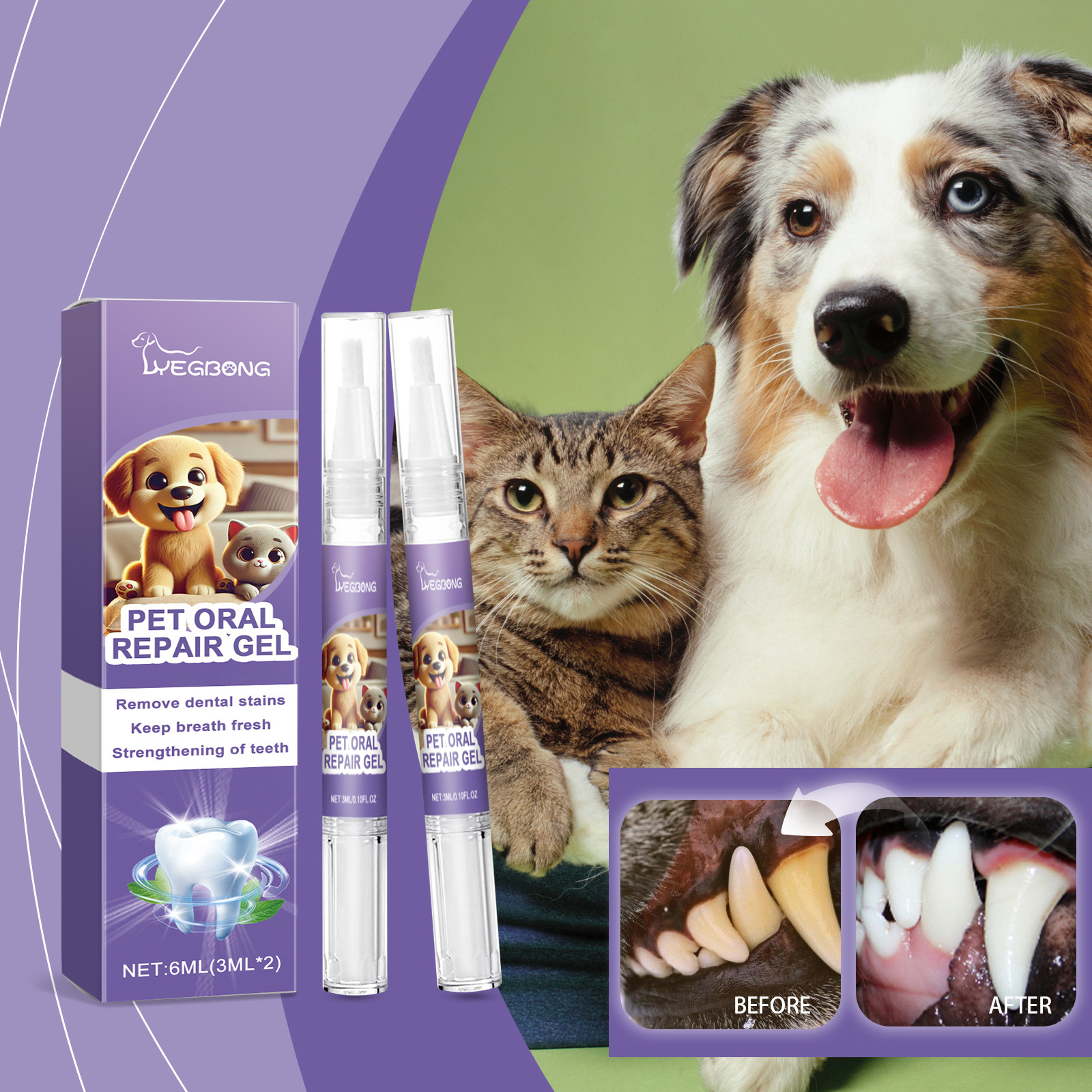12pcs Pet Toothbrush Pen Denta - Teeth Whitening Gel Pen ulasan dan harga