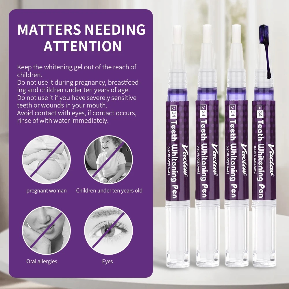 Vaclav V34 Purple teeth whiten - Teeth Whitening Gel Pen ulasan dan harga