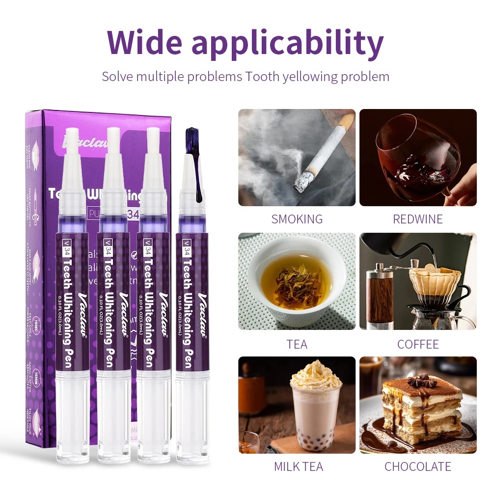 Vaclav V34 Purple teeth whiten - Teeth Whitening Gel Pen ulasan dan harga